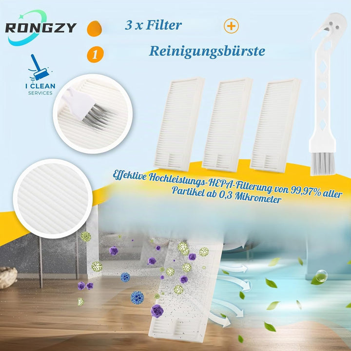 19PCS Zubehör für Eureka J12 Ultra mit 1 Hauptbürste, 6 Seitenbürsten, 4 Staubbeutel, 4 Mopp, 3 HEPA