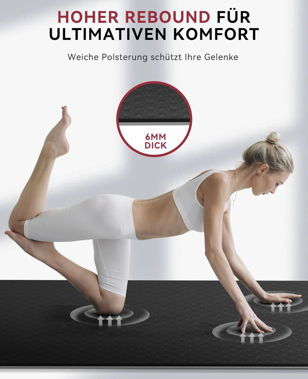 HAPBEAR Yogamatte XXL - 183cmx91cmx6mm Dicke, Extra Gross Rutschfest Breit Yoga Matte, Gymnastikmatt