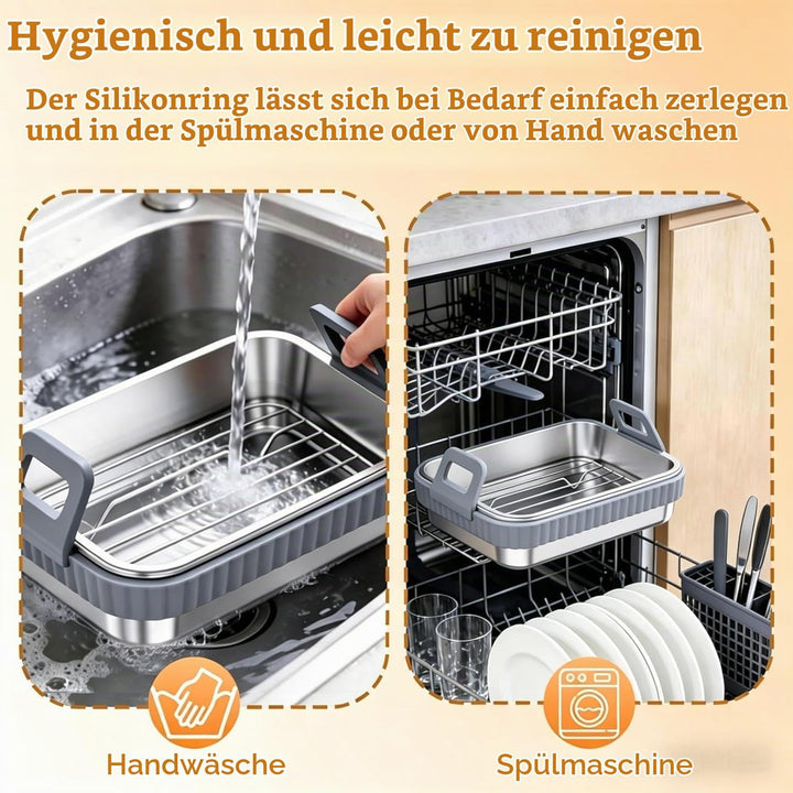 Edelstahl Backblech für Airfryer, hitze- &amp; kratzfest, spülmaschinenfest, universelles Zubehör für Co