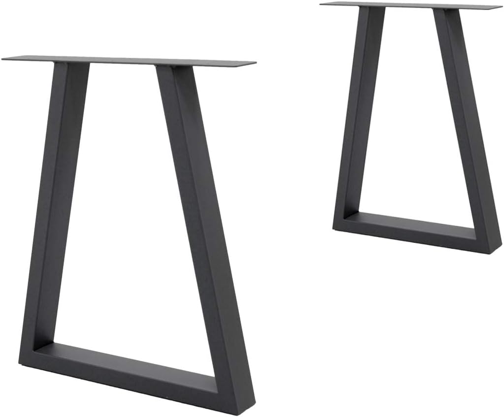 ECD Germany 2X Tischbeine Trapez Design, 60 x 72 cm, Anthrazit, pulverbeschichtete Stahl, Industried