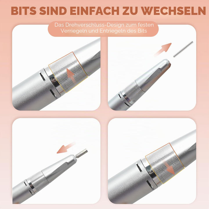 Nagelfräser JCMaster Profi, Fräser Nägel 35.000 U/Min, tragbare Elektrische Nagelfeile für Gelnägel