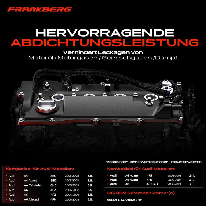 Ventildeckel Zylinderkopfhaube Links für A4 8EC A4 Avant 8ED A6 4F2 A6 Allroad 4FH A6 Avant 4F5 A8 4