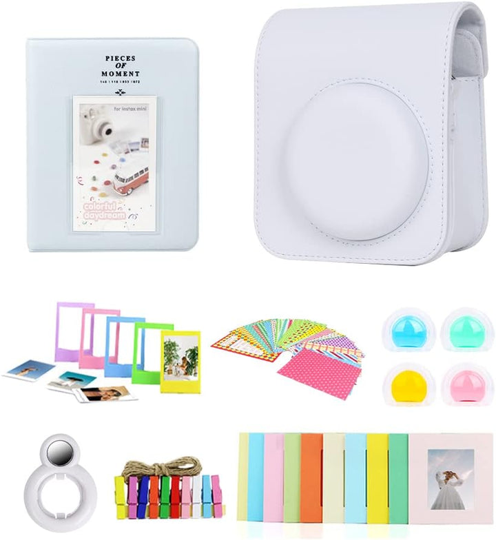 Berfea Schutzhülle für Kamera kompatibel mit Fujifilm Instax Mini 12, Sofortbildkamera Zubehör Set,