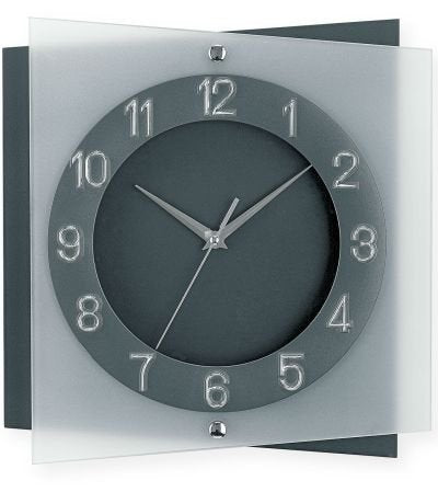AMS Moderne Wanduhr mit Quartzwerk, batteriebetrieben 9323