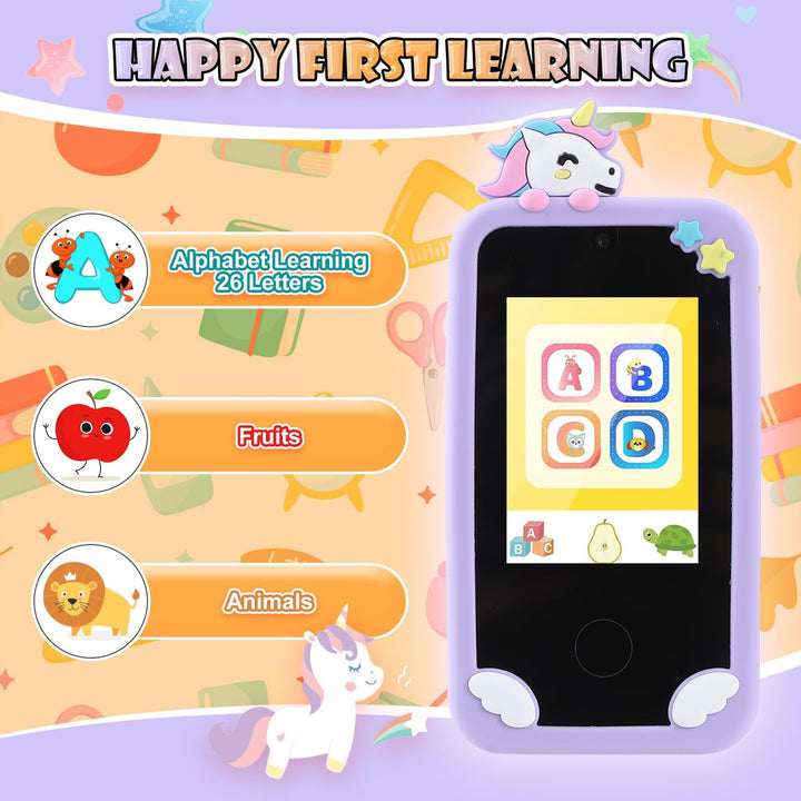 Kinder Smartphone Spielzeug, Weslery Handy mit Touchscreen, Doppelkamera MP3 Musik Player Kleinkind