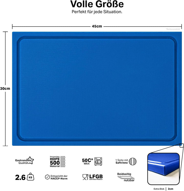 MUVELL stabiles Schneidebrett Kunststoff Spülmaschinenfest, EXTRA dick, messerschonend | Farben & Gr