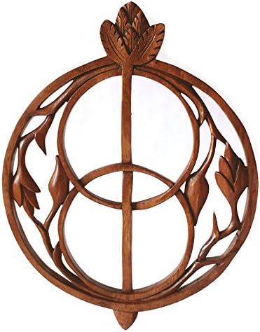 Windalf Celtic Handmade Irisches Wandbild Holzbild Avalon 39 cm Gralssuche Kelten Geschnitztes Holz-