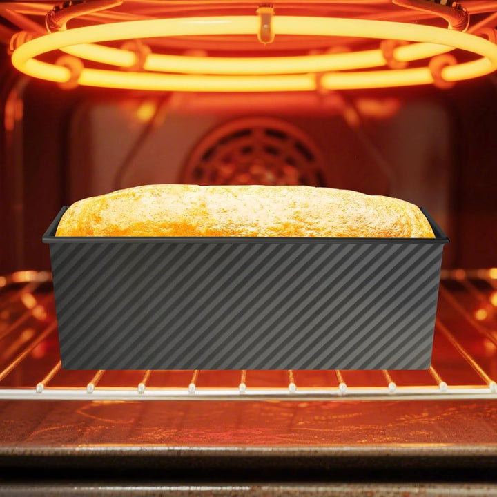 Toastbrot Backform 1000g, Antihaft Pullman Kastenform mit Deckel, Rechteckige Brotbackform aus Carbo