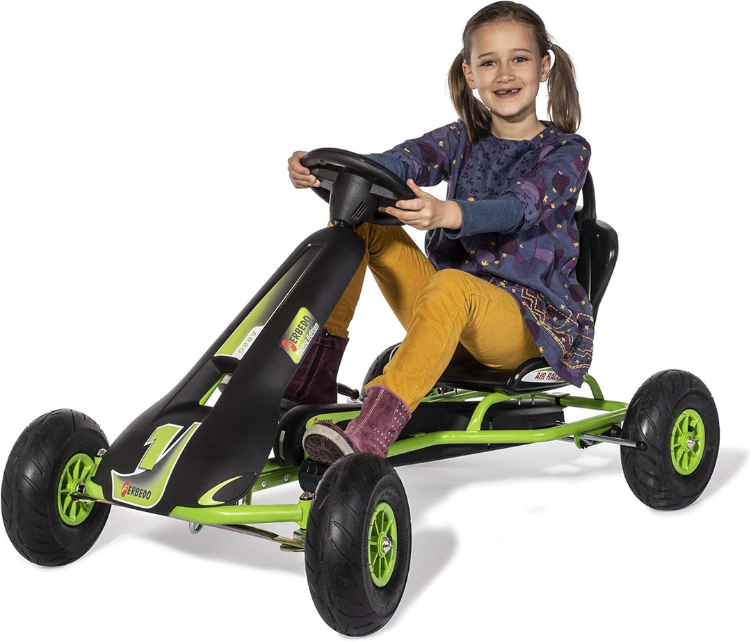 Ferbedo Go AR 8G (Gokart/Kart in schwarz/grün, mit Soundlenkrad und Luftbereifung, ab ca. 5-11 Jahre