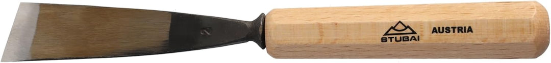 STUBAI Stemmeisen Stechbeitel Serie 52 - Form 2 | Gerades Balleisen, schräg - 25 mm, mit Holzgriff,