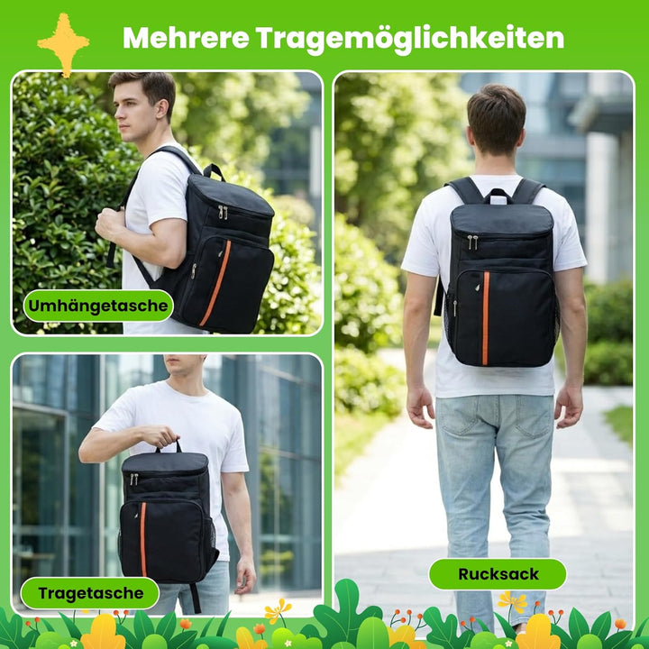 Kühlrucksack Thermo Rucksack Isolierte Kühltasche 23L Grosse Kapazität Wasserdicht Leicht Tragbar Ou