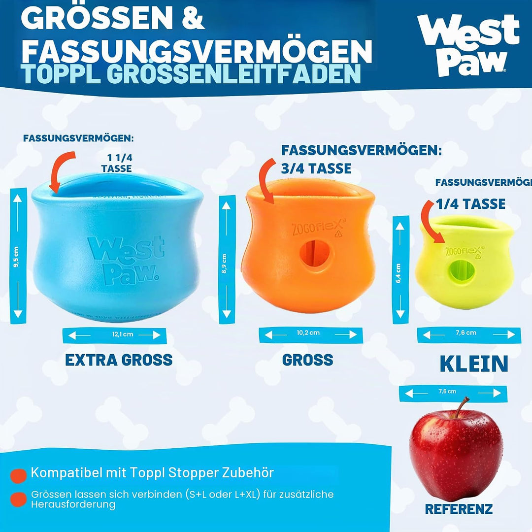 Zogoflex West PAW JUGUETE TOPPL S 8CM Azul Turquesa Small aqua blue, Small aqua blue