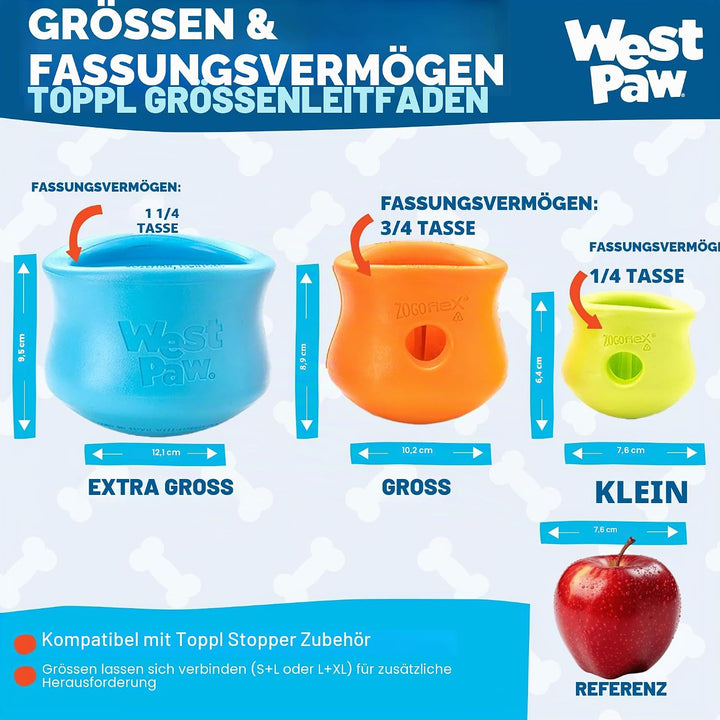 Zogoflex West PAW JUGUETE TOPPL S 8CM Azul Turquesa Small aqua blue, Small aqua blue