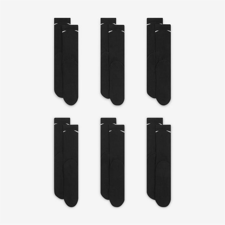 Nike Performance Kissen Crew Socken mit Band (6 Paar), schwarz/weiss, Grösse L