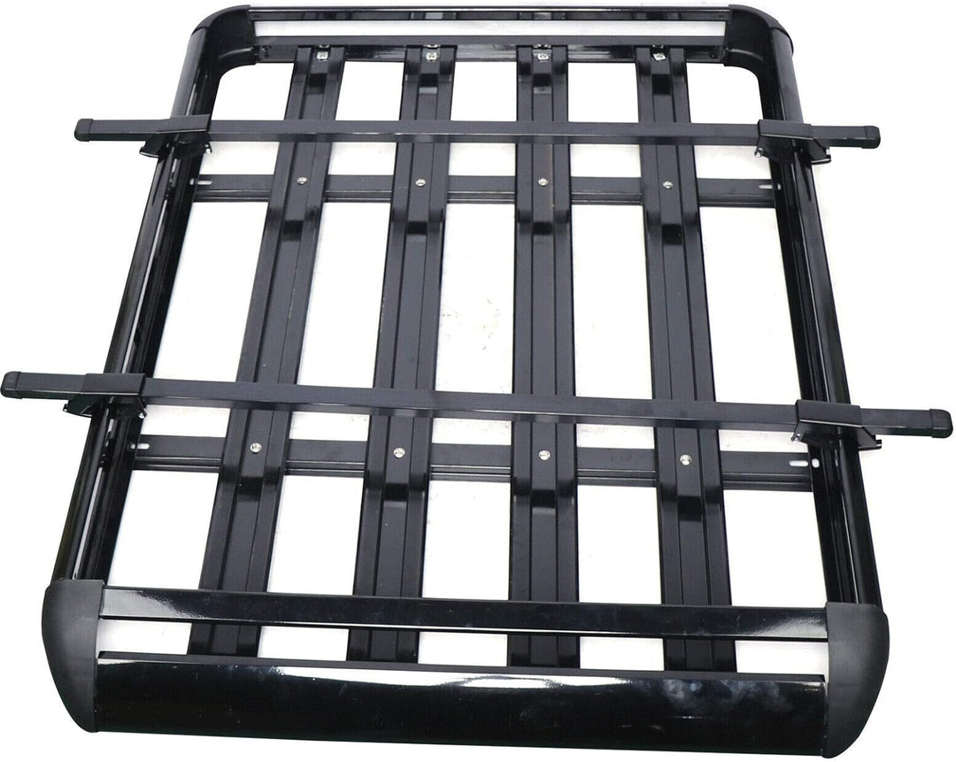 Schwarz Aluminium Dachgepäckträger Korb, Gepäckträger 127 x 97 cm, Gepäck Fracht Träger Kapazität 15