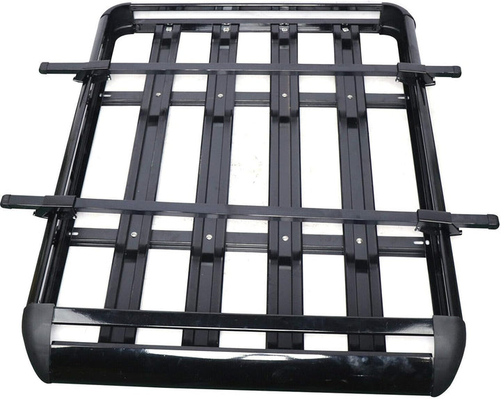 Schwarz Aluminium Dachgepäckträger Korb, Gepäckträger 127 x 97 cm, Gepäck Fracht Träger Kapazität 15