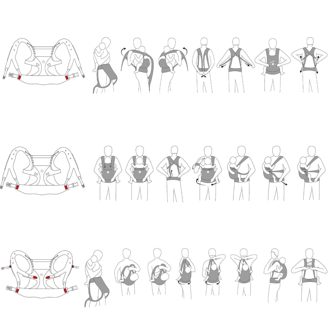 Ruckeli Basic Slim Babytrage | Fullbuckle | 50/56-98 cm (Light Taupe), Light Taupe