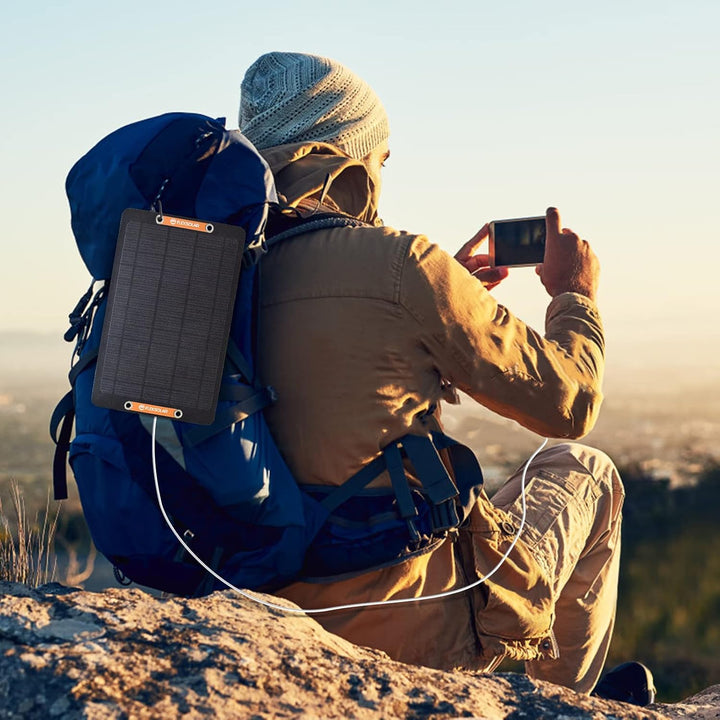 2Pcs SolarPanel mit USB Anschluss, 6W 5V Solarladegerät,IP67 Wasserdichtes USB solar Charger für DIY
