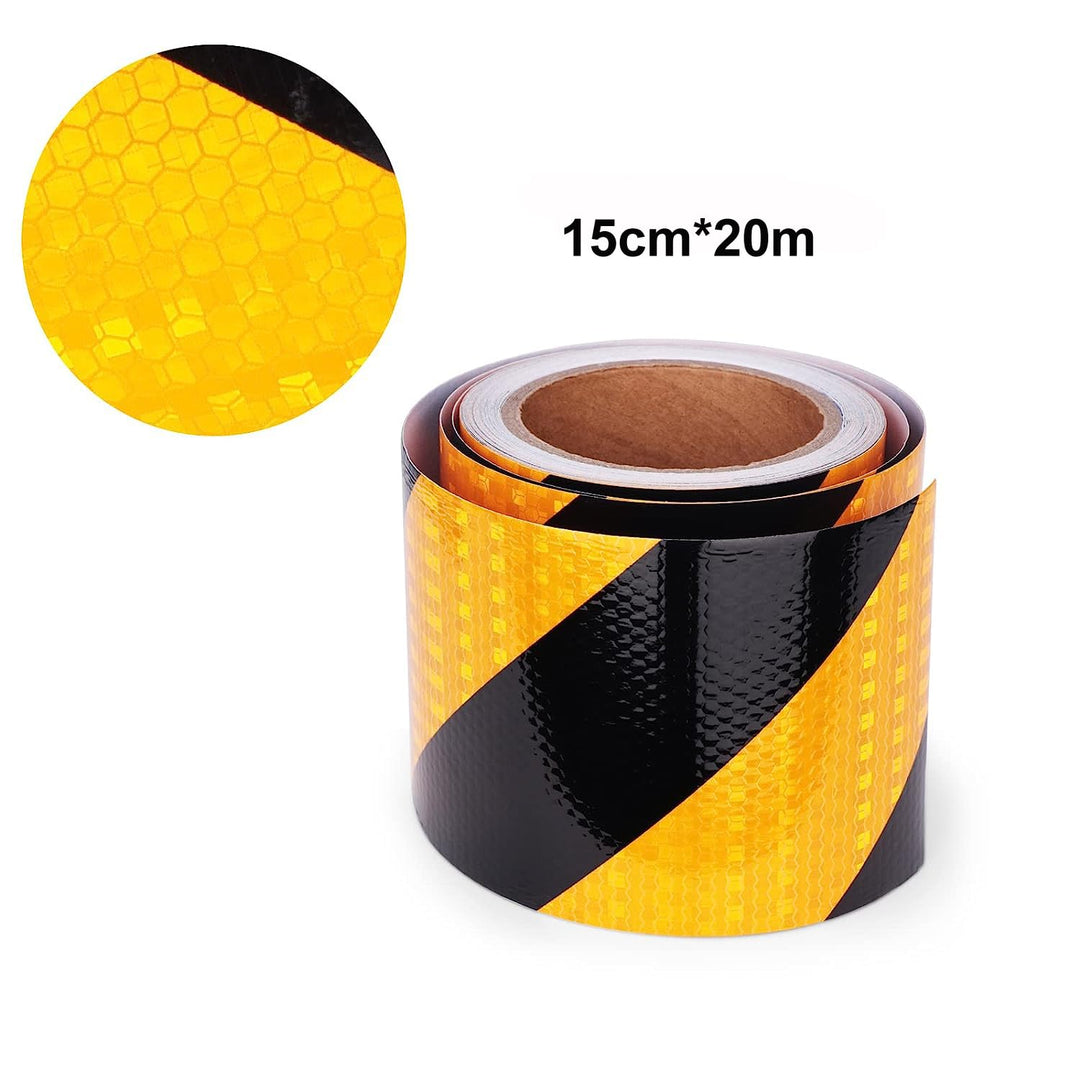 Reflektierendes Klebeband Gelb & Schwarz, 20m x 15cm, wasserdicht, reflektierendes Klebeband, selbst