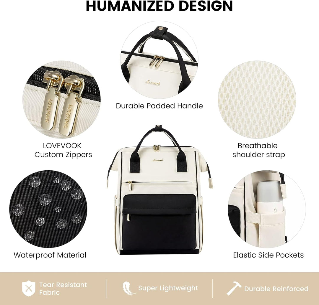 LOVEVOOK Backpack Women Handtasche 2 in 1 Wasserdichter Notebook Handgepäck Reiserucksack mit 15,6 Z