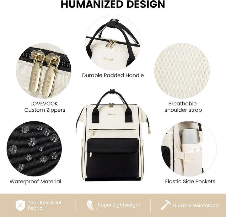 LOVEVOOK Backpack Women Handtasche 2 in 1 Wasserdichter Notebook Handgepäck Reiserucksack mit 15,6 Z