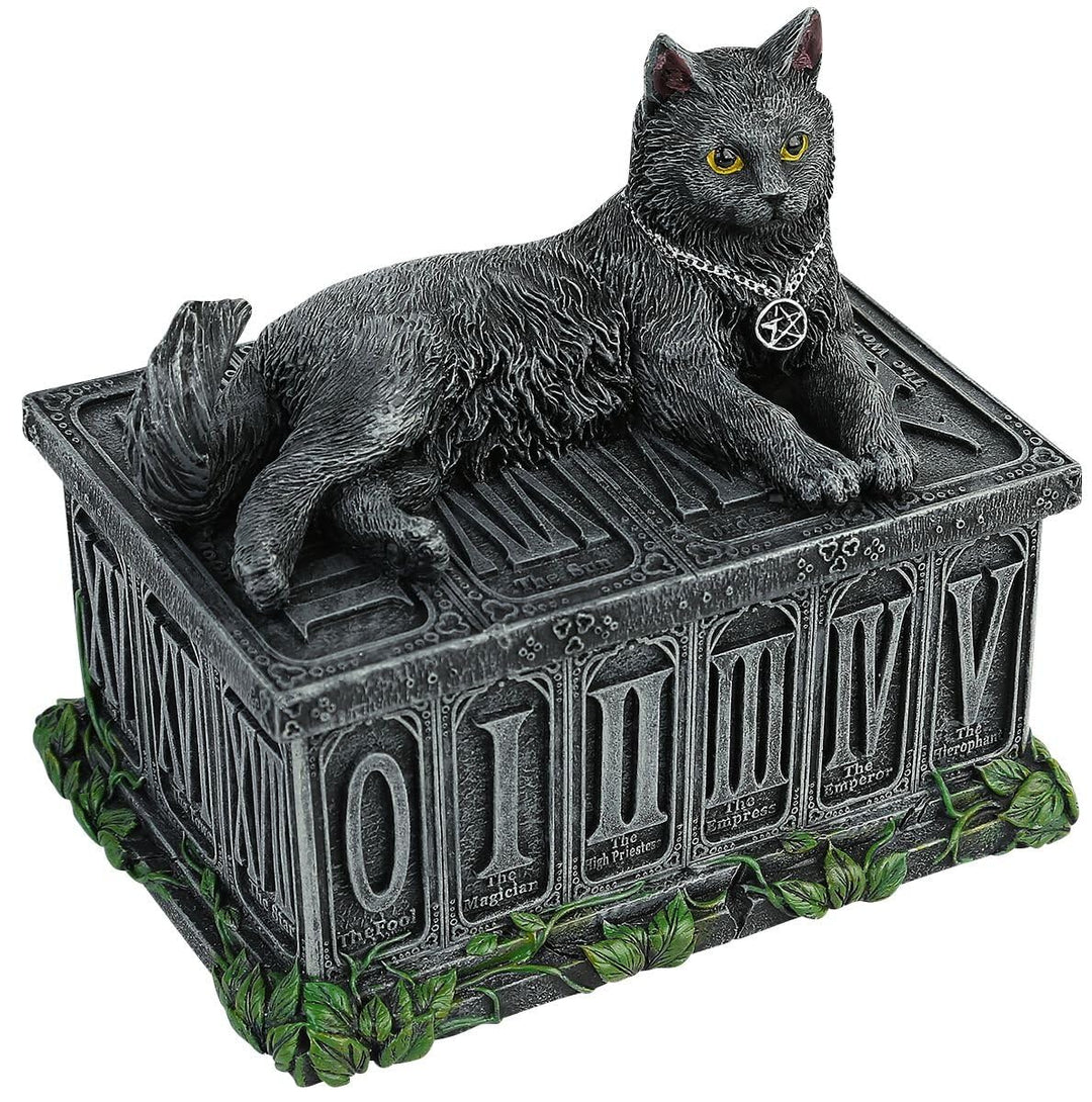 Nemesis Now, Tarot-Box des Wächters des Glücks, 17 cm, Schwarz, Kunstharz, Einheitsgrösse