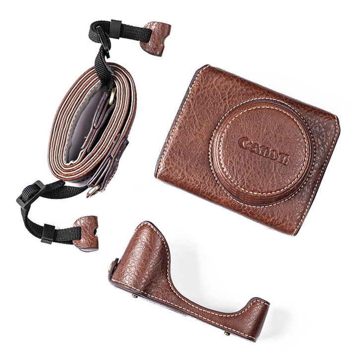 kinokoo G7X /G7X Mark II /G7X Mark III Tasche, PU Leder Kamera Schutzhülle Kompatibel für Canon G7X