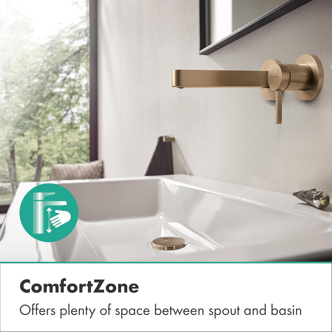 hansgrohe Finoris - Waschtischarmatur Unterputz für Wandmontage mit Ablauf, Wasserhahn Bad mit Ausla