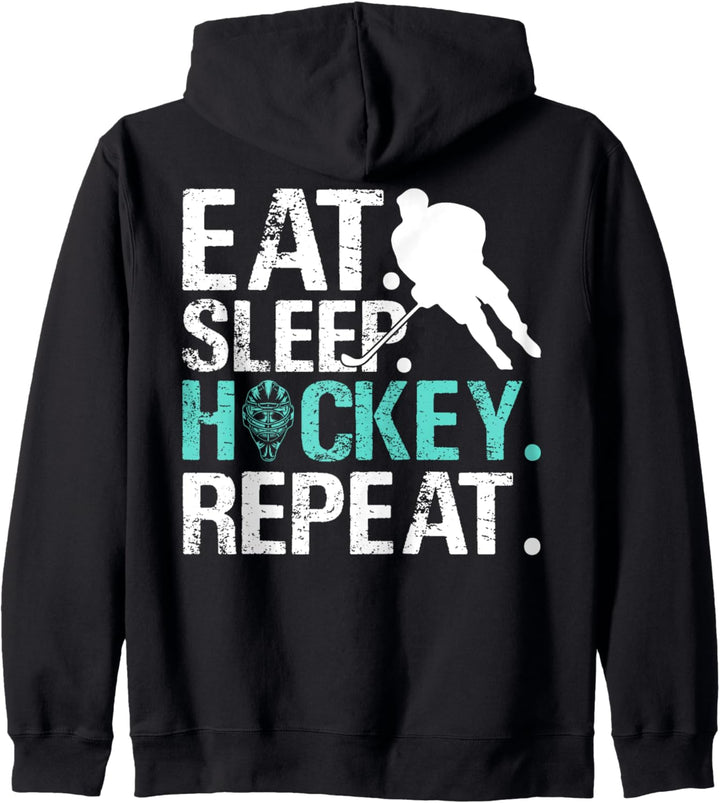 Eat Sleep Hockey Repeat Eishockey Kapuzenjacke
