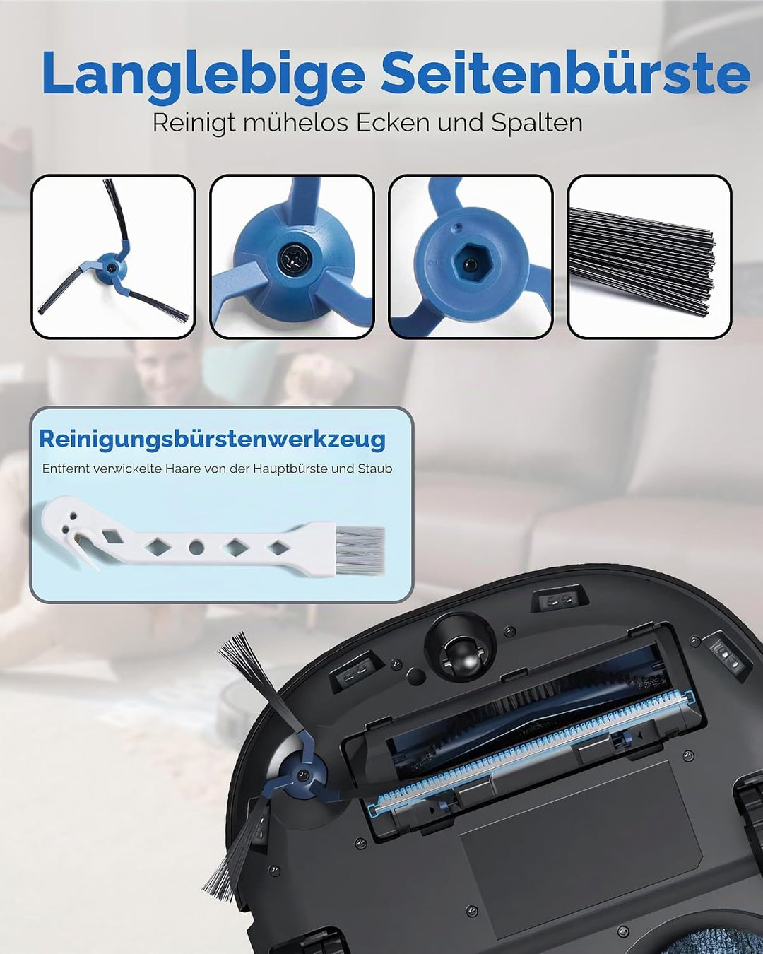 23 Stück Ersatzteile für Eufy X10 Pro Omni Staubsauger, Zubehörset Ersatz mit 2 Hauptbürsten, 4 Filt