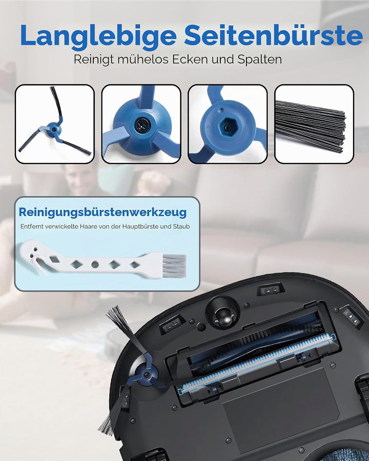 23 Stück Ersatzteile für Eufy X10 Pro Omni Staubsauger, Zubehörset Ersatz mit 2 Hauptbürsten, 4 Filt
