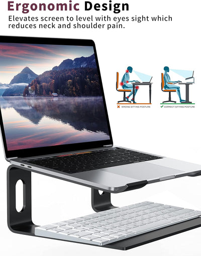 ALASHI Laptop-Ständer für Schreibtisch, Aluminium-Computer-Erhöhung, ergonomischer Notebook-Halter,