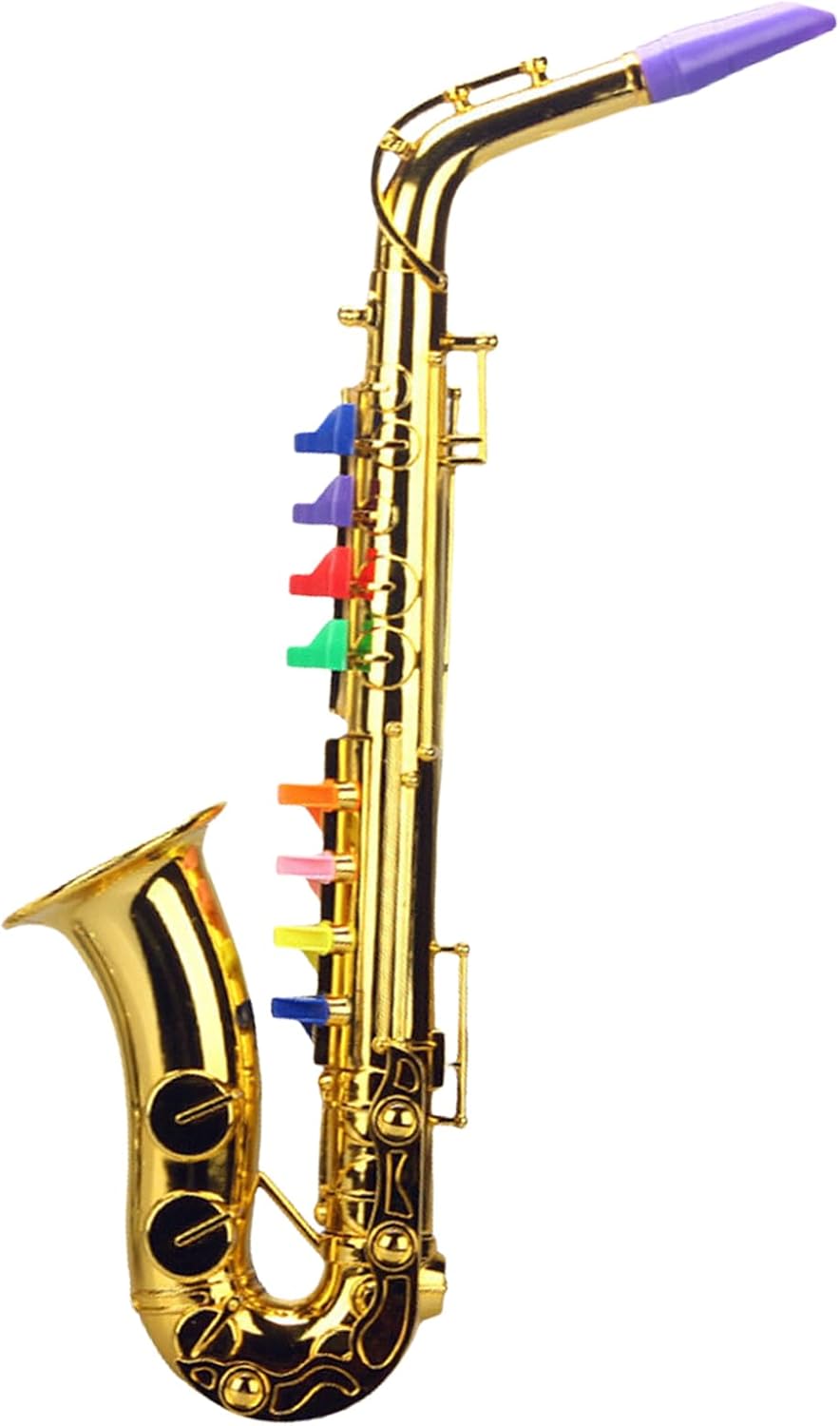 Spielzeug-Saxophon – 13 x 36 cm, goldenes Kinder-Trompetenspielzeug, fördert die Kreativität | ABS-M