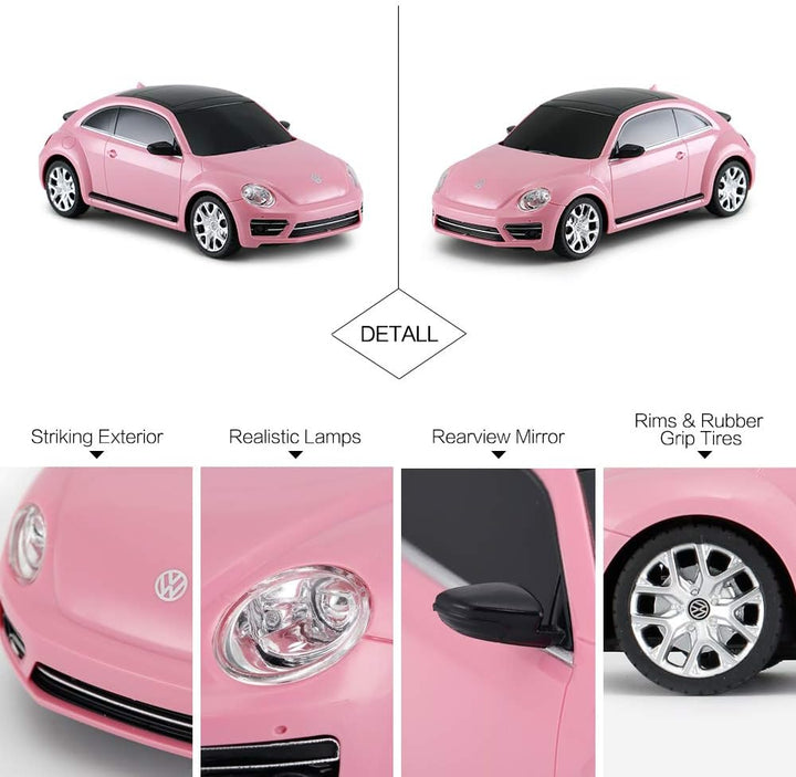 Rastar ferngesteuerter Volkswagen Käfer, Massstab 1:24, Kinder ferngesteuertes Rennauto, rosa Spielz
