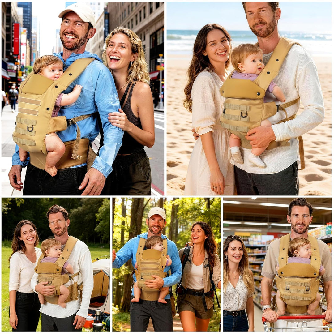 Babytrage für Papa, Ergonomische Baby Trage mit Hüftgesunde (4-36 Monate), 3-in-1 Baby Carrier für 3