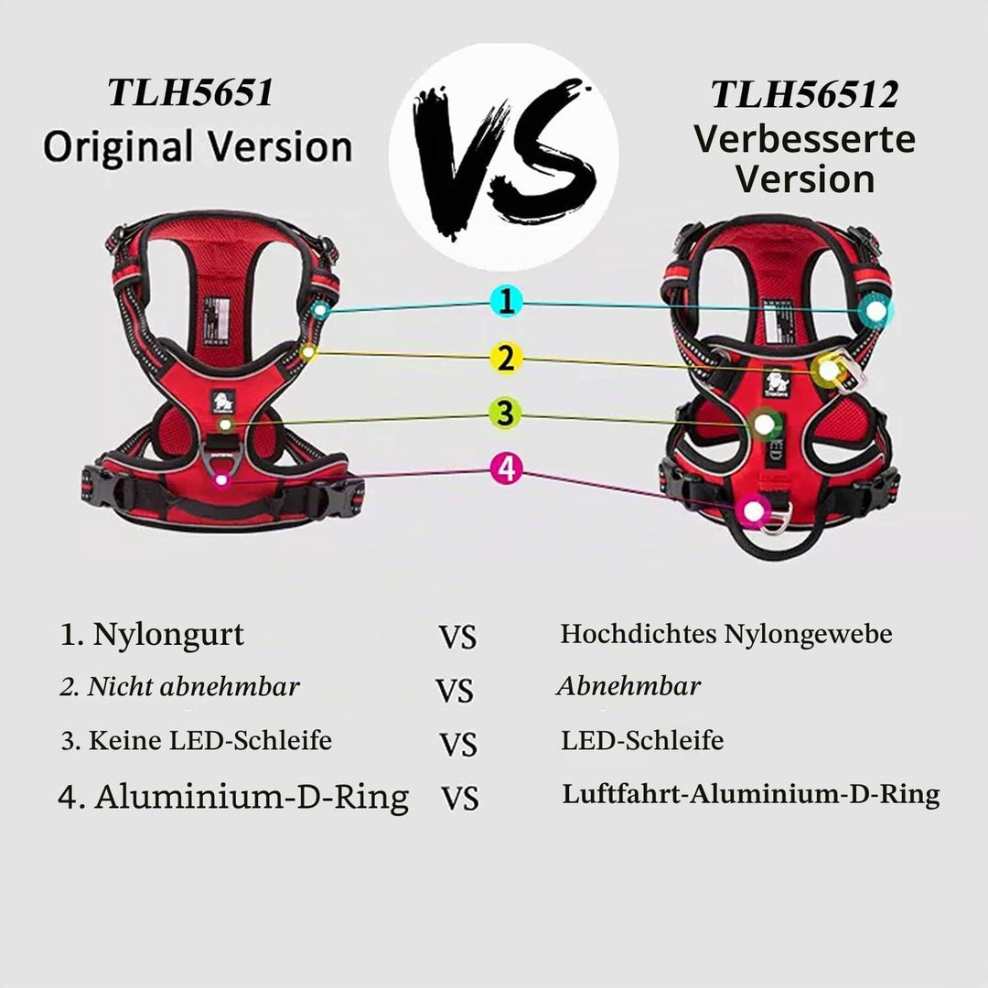 TRUE LOVE Hundegeschirr, kein Ziehen, verstellbar, reflektierend, weiches Nylon, für kleine und gros