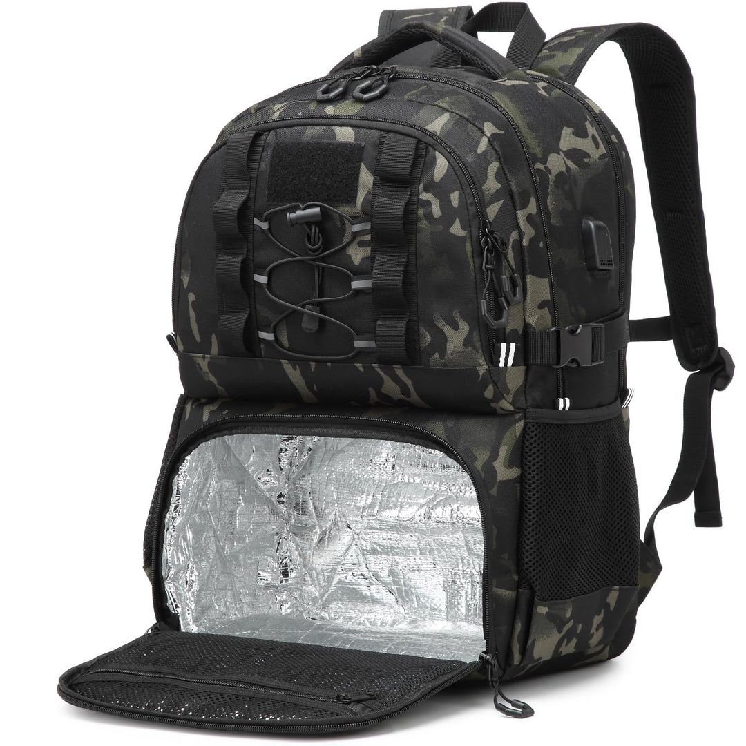 Herren Arbeit Rucksack mit Kühlfach 17 Zoll Laptop Rucksack mit USB Ladeanschluss Lunchrucksack für