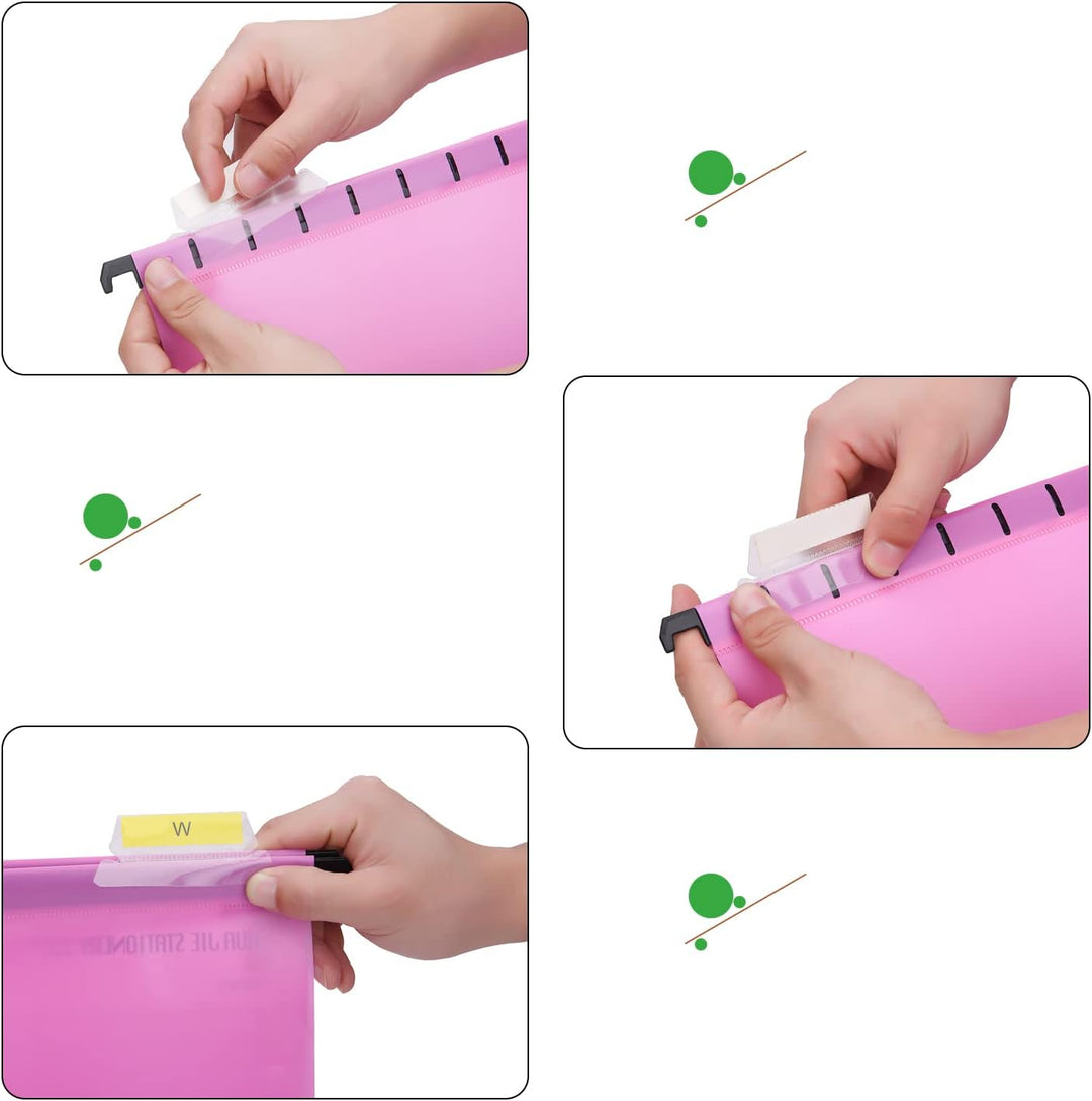 Hiziwimi 15 Stück PVC-Aktenschrank A4 Hängeregistraturen mit Tabs und Einsätzen für Büro, Schule, Sc