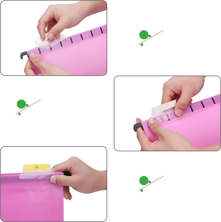 Hiziwimi 15 Stück PVC-Aktenschrank A4 Hängeregistraturen mit Tabs und Einsätzen für Büro, Schule, Sc