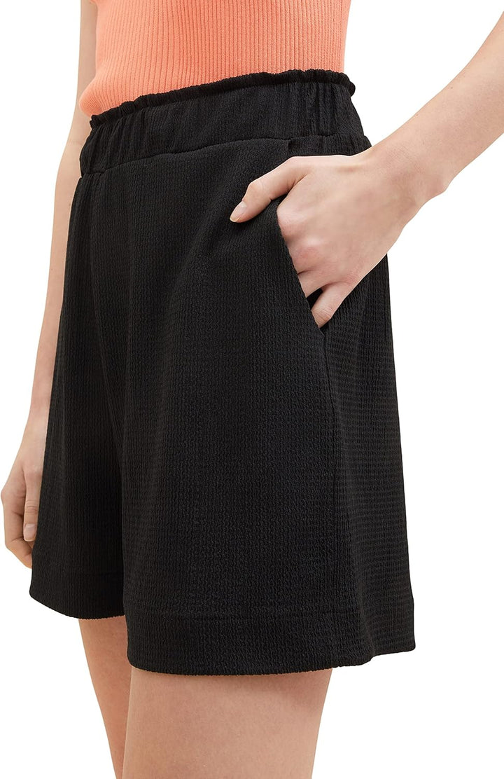 TOM TAILOR Denim Damen Basic Shorts 1036855 S 14482 - Deep Black, S 14482 - Deep Black