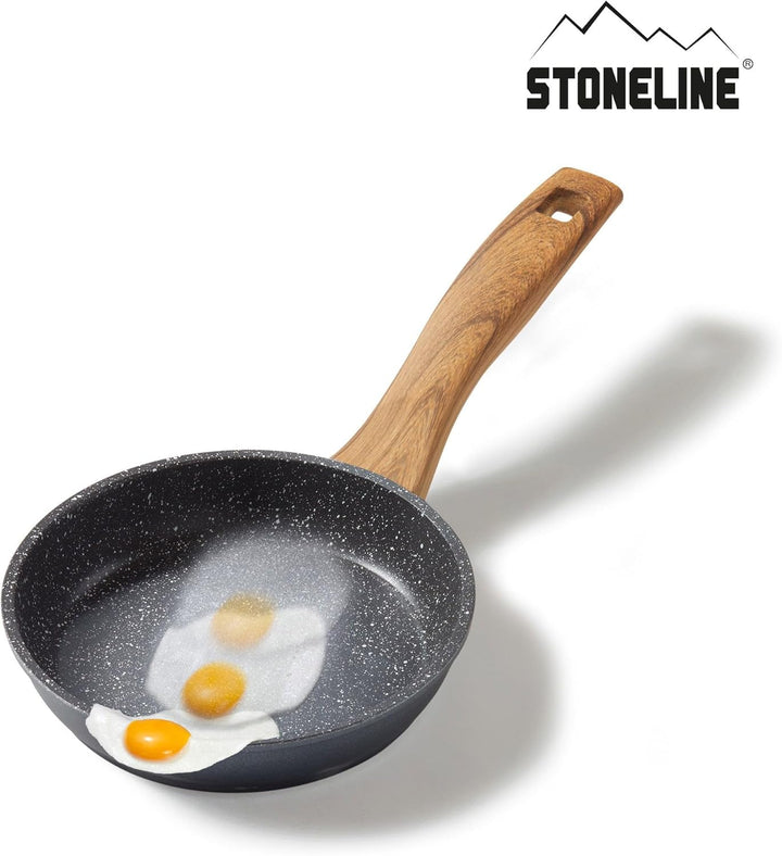 STONELINE Back to Nature Bratpfanne, 16 cm, antihaftbeschichtete Pfanne mit echten Steinpartikeln, a