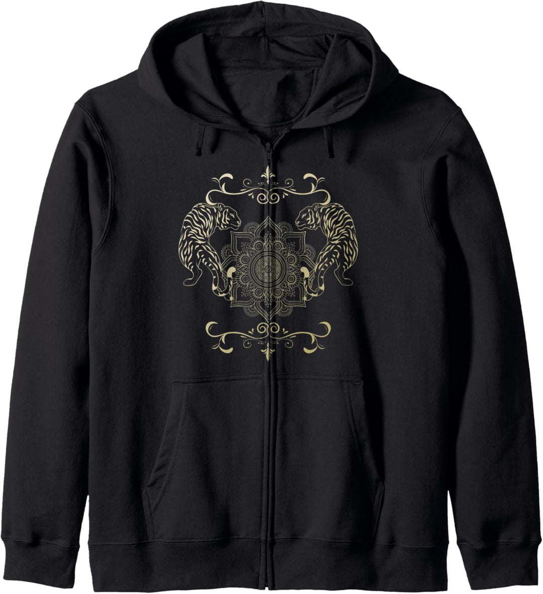 Asiatisches Raubtier Asien Kultur Mandala Wildkatze Tiger Kapuzenjacke