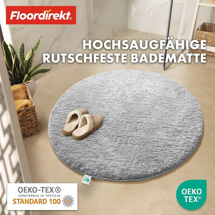 Floordirekt Badematte Sky - Badezimmerteppich - Weicher, dichter Hochflor - Rutschhemmend & Schnell