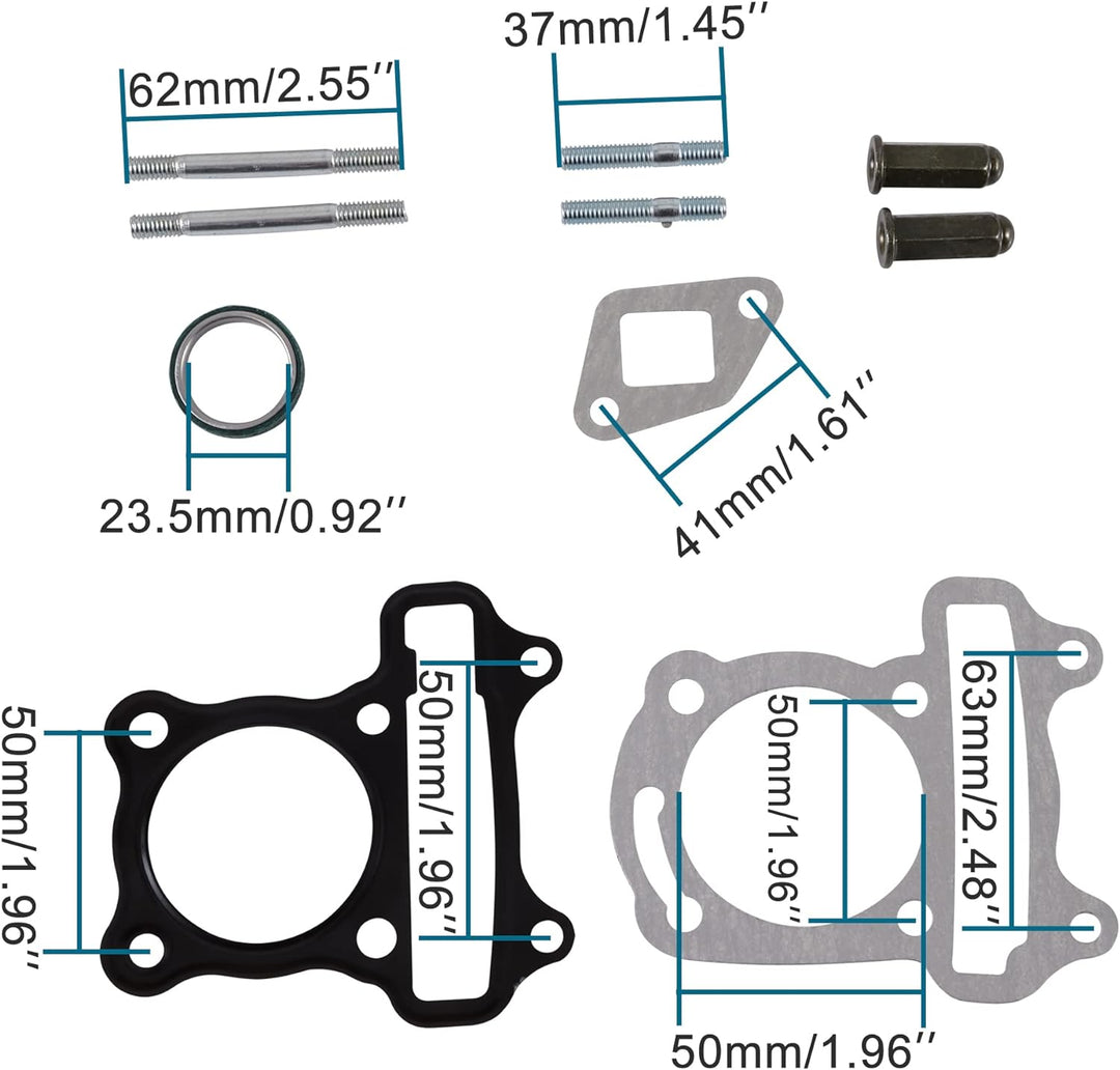 GOOFIT 47mm Big Bore Chinese Scooter Zylinder Kit Zylinderköpfe Ersatz für GY6 80CC 139QMB ATV Scoot