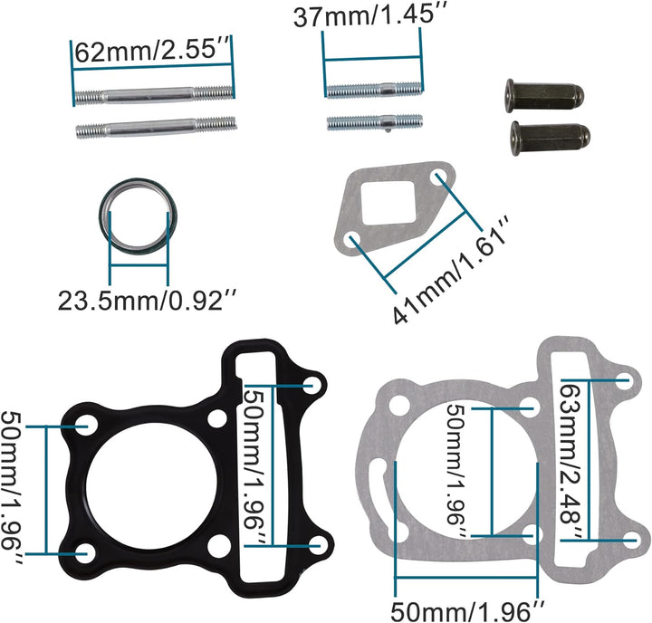 GOOFIT 47mm Big Bore Chinese Scooter Zylinder Kit Zylinderköpfe Ersatz für GY6 80CC 139QMB ATV Scoot