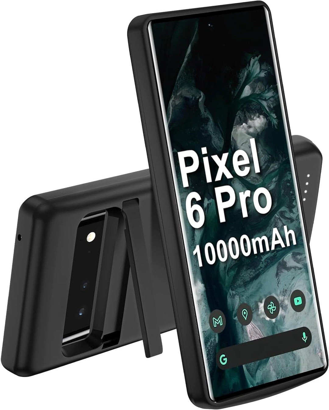 10000mAh Akku Hülle für Google Pixel 6 Pro 6,7 Zoll, tragbare und robuste Schutzhülle mit kabellosem