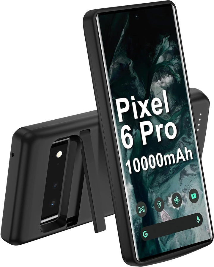 10000mAh Akku Hülle für Google Pixel 6 Pro 6,7 Zoll, tragbare und robuste Schutzhülle mit kabellosem