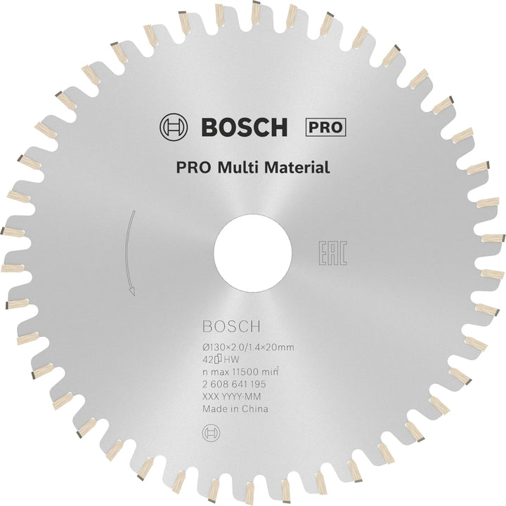 Bosch Professional 1x Kreissägeblatt Multi Material (für Multimaterial, Sägeblatt Ø 130 x 20/16 x 2,