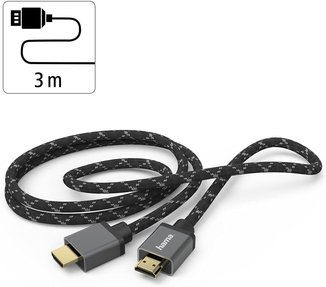 Hama Premium HDMI Kabel 3 Meter Ultra High Speed (Exzellentes Monitorkabel 4K / 8K, 48 Gbit/s, UHD B