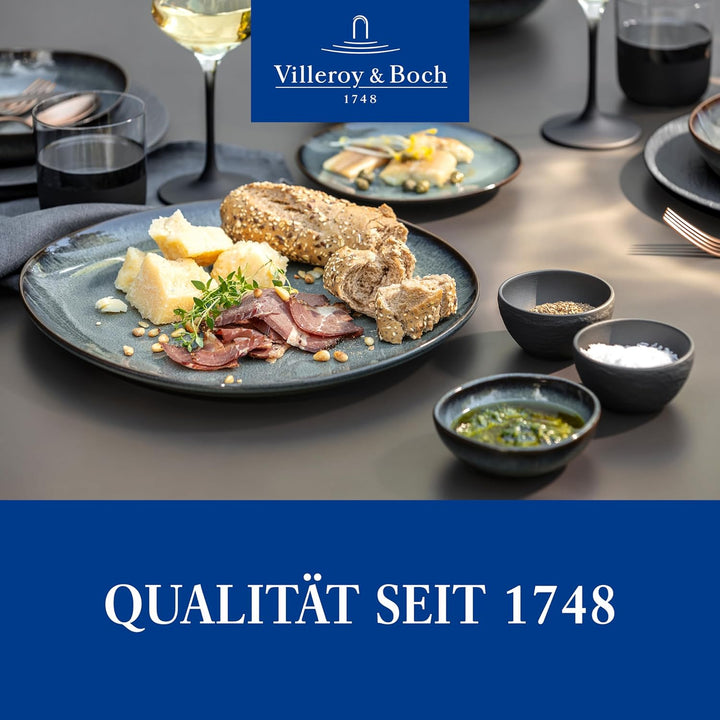 Villeroy & Boch – Manufacture Rock Dipschälchen Set 4 Teilig Schwarz Matt, Spülmaschinenfest, Mikrow